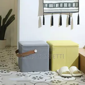 Folding Storage Stool Ottoman
