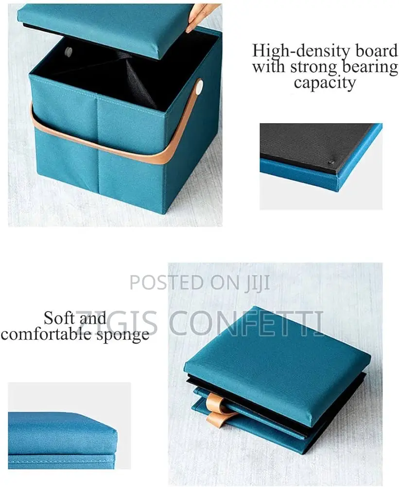 Folding Storage Stool Ottoman