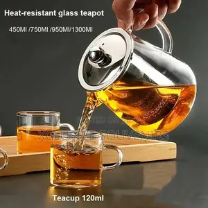 Heat Resistant Glass Teapot With Stainless Steel Infuser