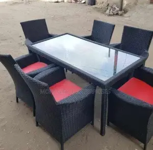 Restaurant Chairs and Table by 6 Seaters.