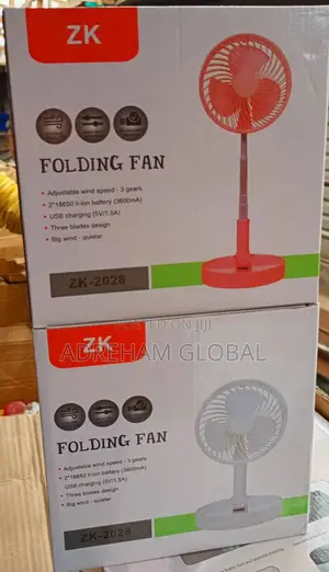 ZK Rechargeable Foldable Table Fan With Adjustable 3 Speed