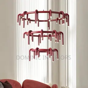 Red U-Shaped Chandelier