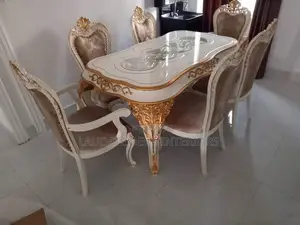 Royal Exquisite Wooden Dining Table With 6 Chairs