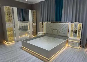 New Imported 6 by 6 Classic Designed Bedframe With Wardrobe