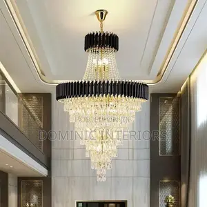 Black Gold Dimmable Chandelier