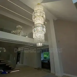 High Ceiling Hanging Crystal Pendant Chandelier