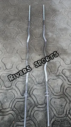 Barbell Zig-Zag Bar/Rod for Weight Plate With Spin Lock