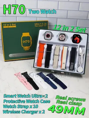 H70 Ultra 2 Smart Watch 12in 2 Set With Wireless Earphones