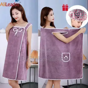 Bath Towel, Shoulder Straps Wearable Women Skirt Dress