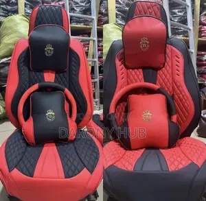 EXOTIC 12d Luxury Leather Seatcover _Red/Cream
