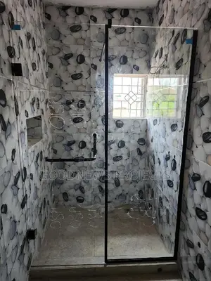 Shower Door With Black Accessories