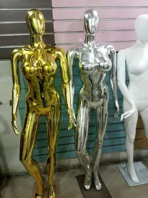 Size 12 Gold and Silver Chrome Faceless Female Mannequin