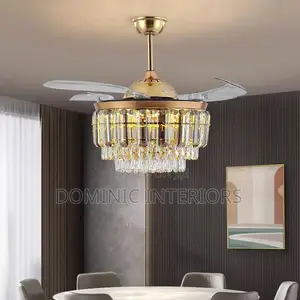 Crystal Ceiling Fan Chandelier