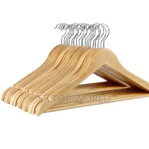 10pcs Wood Clothes Hanger With Iron Hock