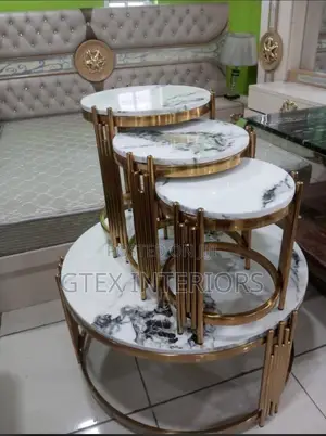 Marble Center Table and Side Stools