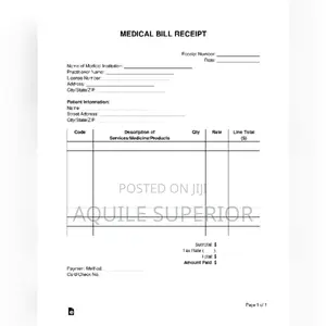 Medical Bill Receipt