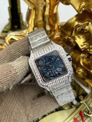 Original Cartier Blue Dail Mechanical Silver Watch in Store