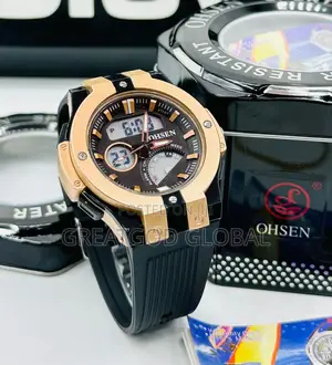 Brand: Ohsen Dual Time With Water Proof Wristwatch
