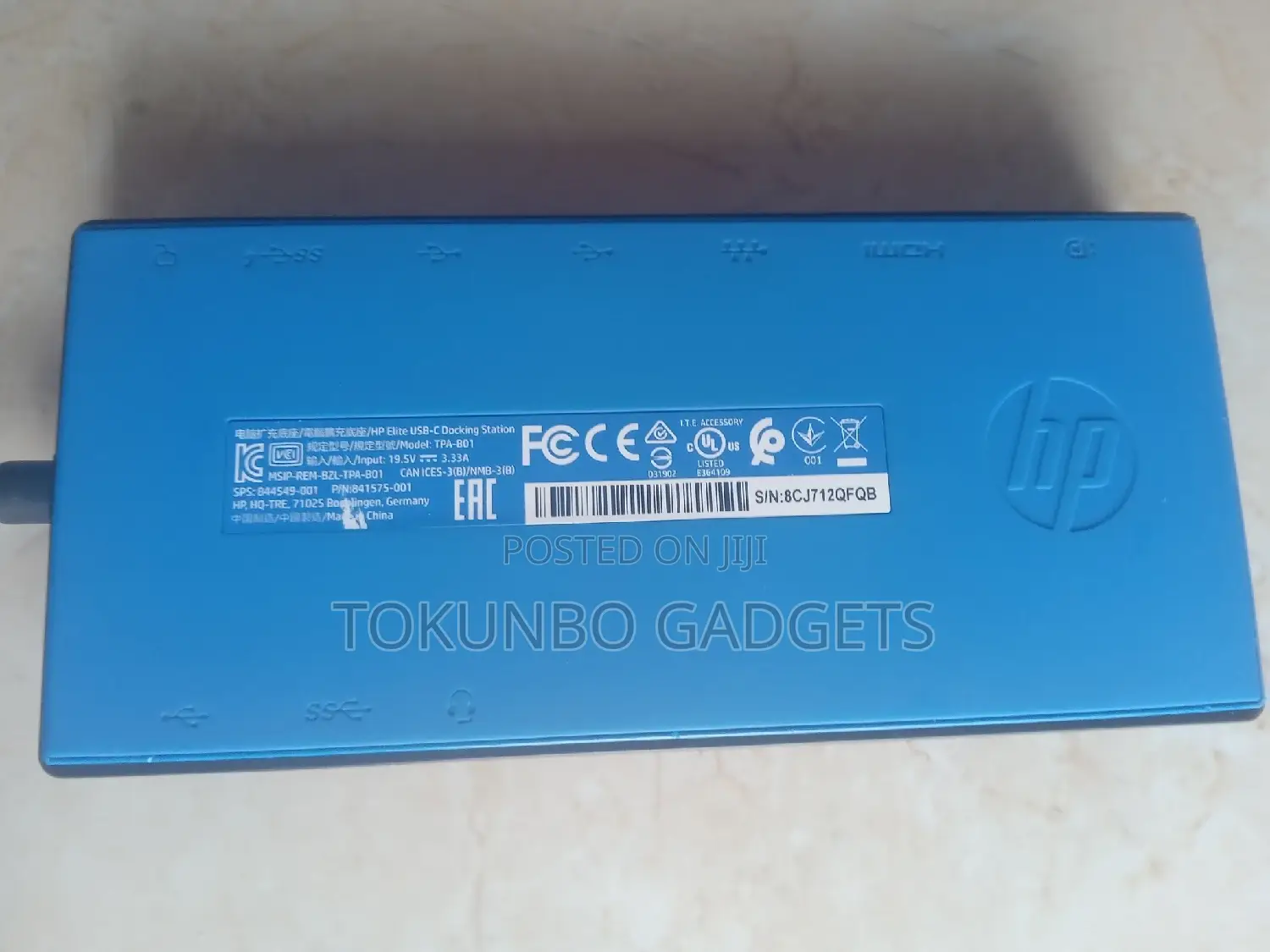 Hp Elite Usb-C Docking Station Black – Model Tpa-B01