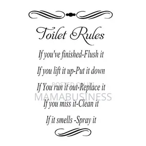 Toilet Rules Quote Wall Stickers-M1-11