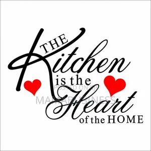 The Kitchen Is the Heart of the Home Red Heart Wall Sticker