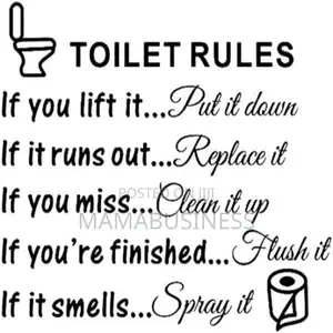 Toilet Rules Wall Quotes Stickers-A1095