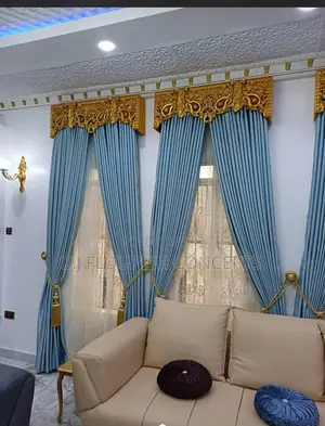Sky Blue Curtains and Board