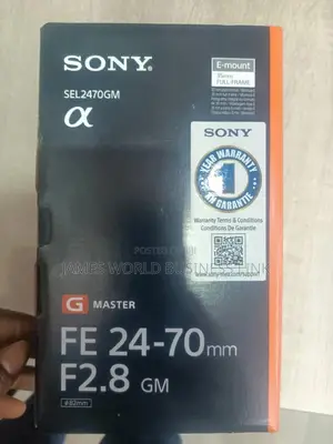 Sony Lens 24 to 70mm F2.8 GM