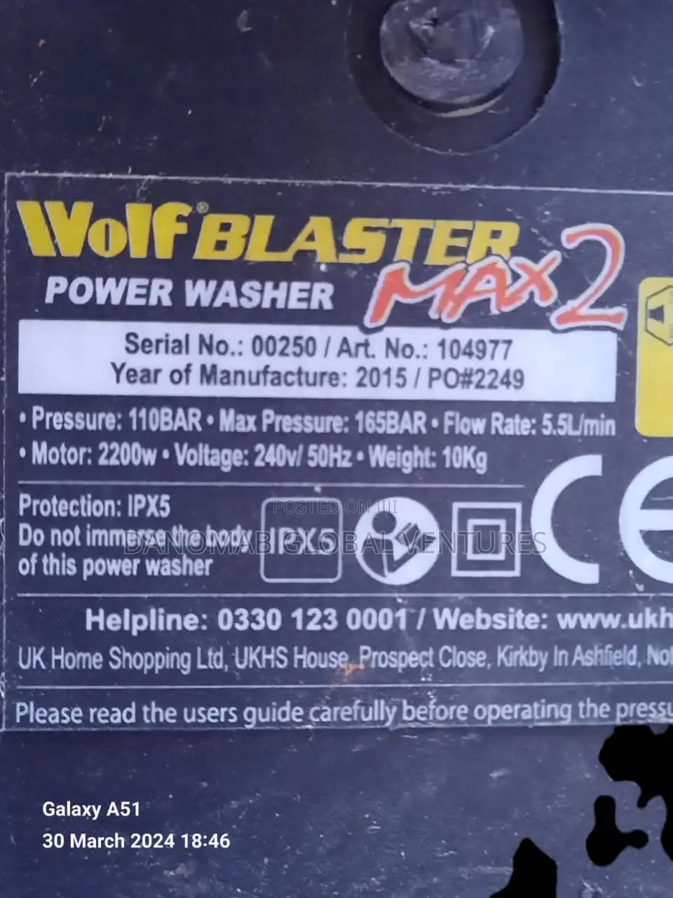 Wolf Blaster Max-2 Power Washer With Inbuilt Soap Container
