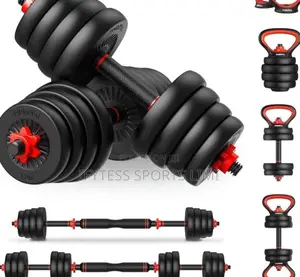 30kg Robber Dumbbell With Barbell and Kettlebell Handle.