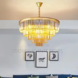 Modern Crystal Gold Chandelier /