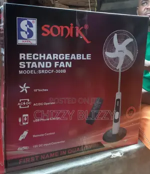 Sonik Rechargeable Stand Fan 18inch