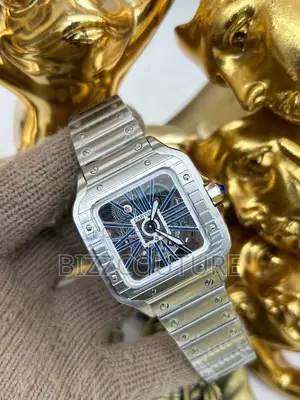 Original Cartier Mechanical Blue Dail Silver Chain Watch