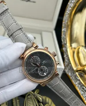 Original IWC Schaffhausen Chronograph Gray Leather Watch
