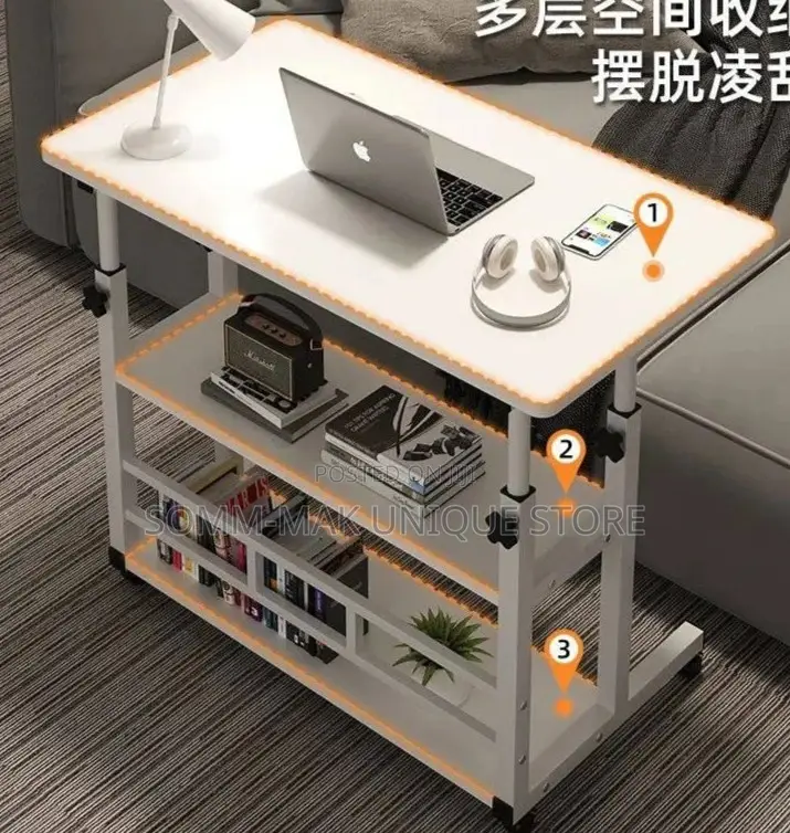 Solid Movable Potable Laptop Table/ Bed Side Table Shelf