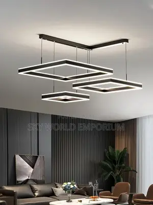 Modern Double LED Nordic Square Bar Chandelier