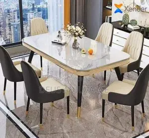 Marble Top Dining Table Set for 6