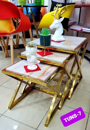 Marble Side Stools 3 Pieces
