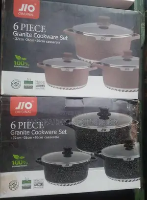 Jio Original 6pcs Big Sizes Non Stick Granite Cookware Sets