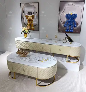 New Modern Marble Top Tv Stand With Centre Table