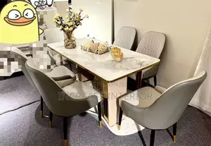 Quality Imported Luxury Design Marble Dining Set by 6