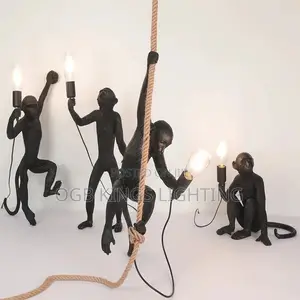 Modern LED Art Monkey Pendant Light Resin Simian Pendant