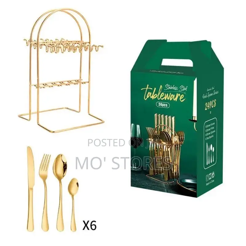 24 Pieces Gold Spoon Set