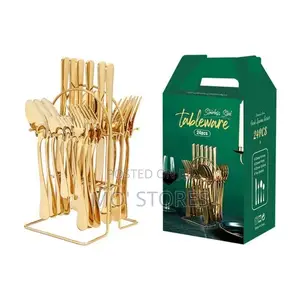 24 Pieces Gold Spoon Set