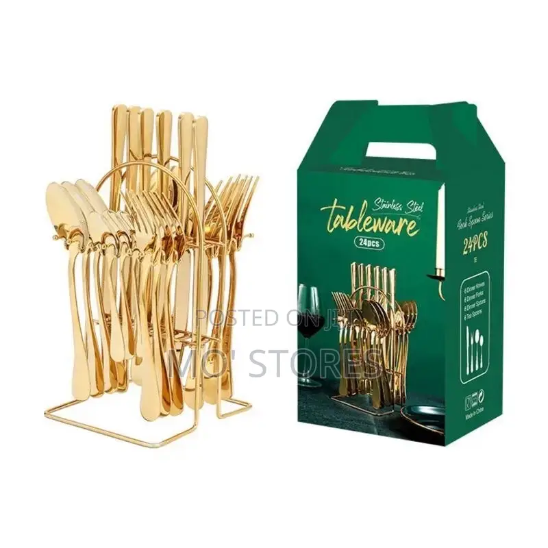 24 Pieces Gold Spoon Set