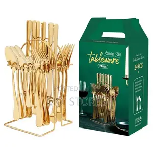 24 Pieces Gold Spoon Set