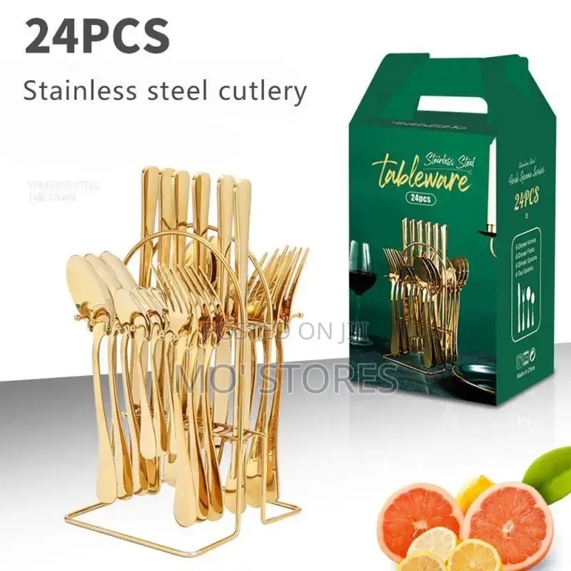24 Pieces Gold Spoon Set
