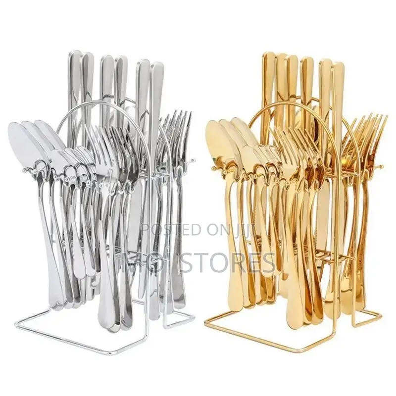 24 Pieces Gold Spoon Set