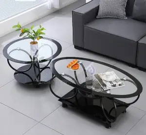 Glass Center Table With 1 Side Stools.