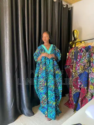 Embroidered Ankara Bubu Dress(100% Ankara Cotton)